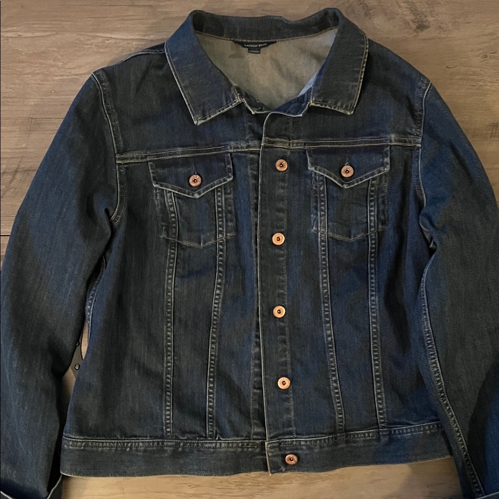 Lands' End Dark Blue Denim Jacket